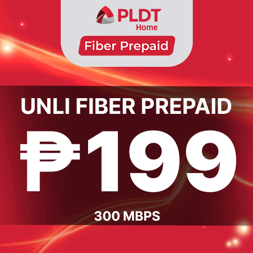 PLDT UNLI FIBER PREPAID 199 (300 MBPS)